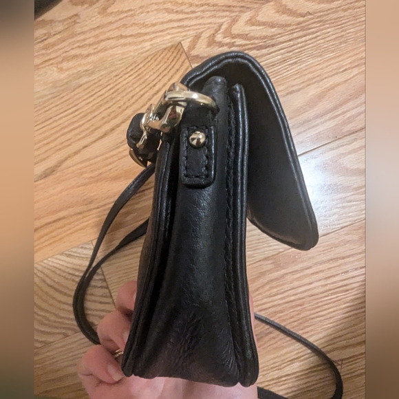 Danier Black Leather Crossbody Bag with Silver Hardware - Picture 7 of 9